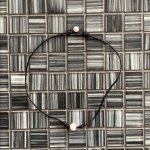 Pearl necklace with black band